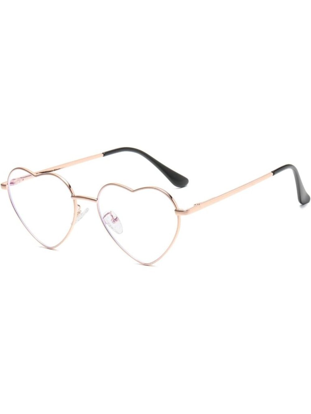 Vintage Heart Shaped Blue Light Blocking Glasses for Women - Stylish Metal Frame